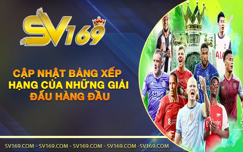 Cập nhật bảng xếp hạng của những giải đấu hàng đầu